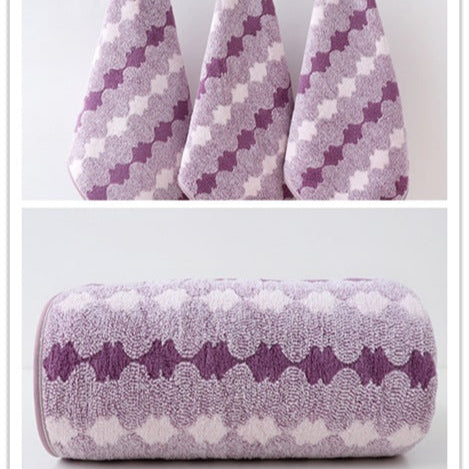 Purple - Premium Coral Fleece Towel Set -STripleB