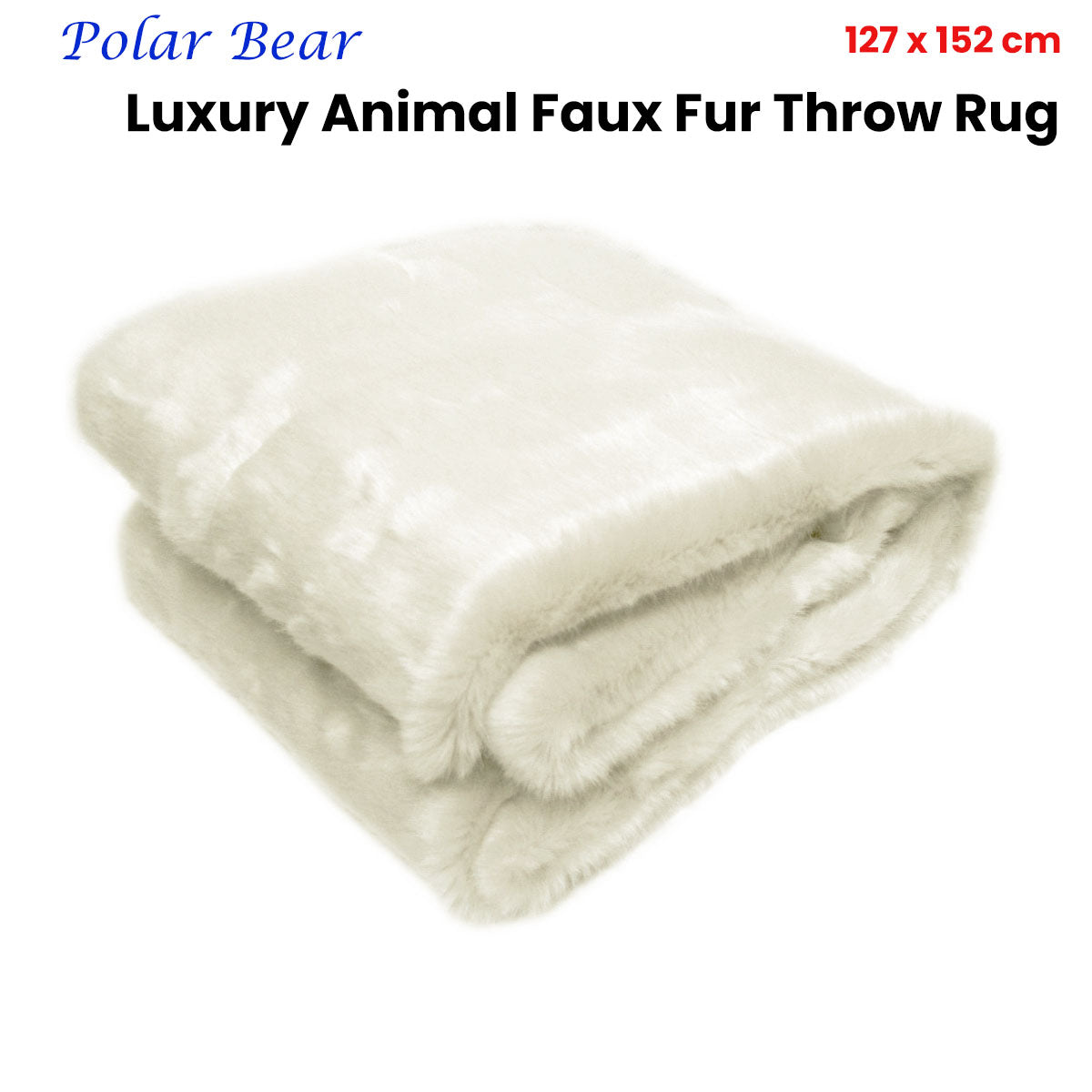 Radisson Polar Bear Luxury Animal Faux Fur Throw Rug 127 x 152 cm - STripleB 