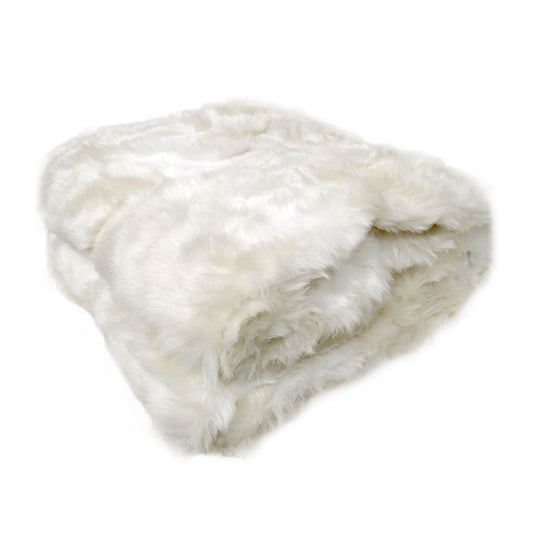 Radisson Snow Fox Luxury Animal Faux Fur Throw Rug 127 x 152 cm - STripleB 