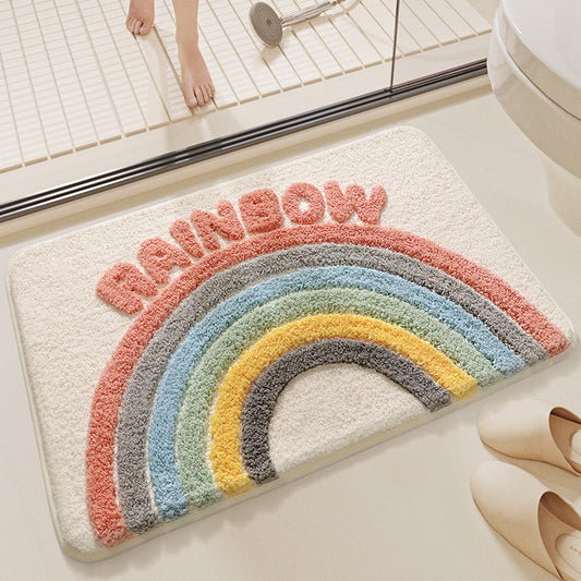 Rainbow Bath Mat - Super Absorbent, Non-Slip Bathroom Floor Mat - 50x80cm - STripleB 