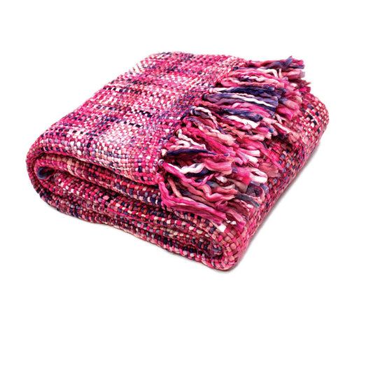 Rans Oslo Knitted Weave Throw 127x152cm - Barbie Doll - STripleB