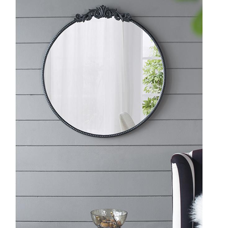 Round Ornate Mettalic Wall Mirror - STripleB