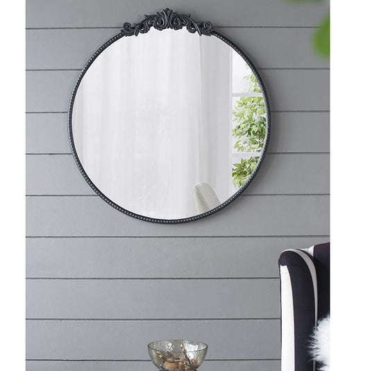 Round Ornate Mettalic Wall Mirror - STripleB