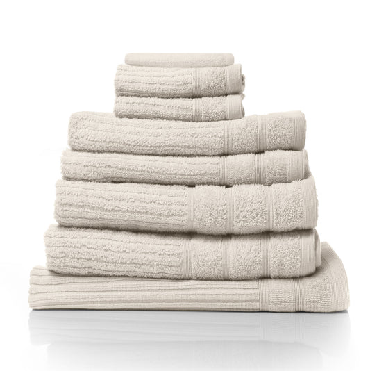 Royal Comfort Eden Egyptian Cotton 600GSM 8 Piece Luxury Bath Towels Set - Beige - STripleB