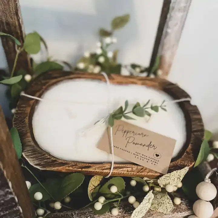 Rustic Farmhouse Wooden Bowl Candle - STripleB