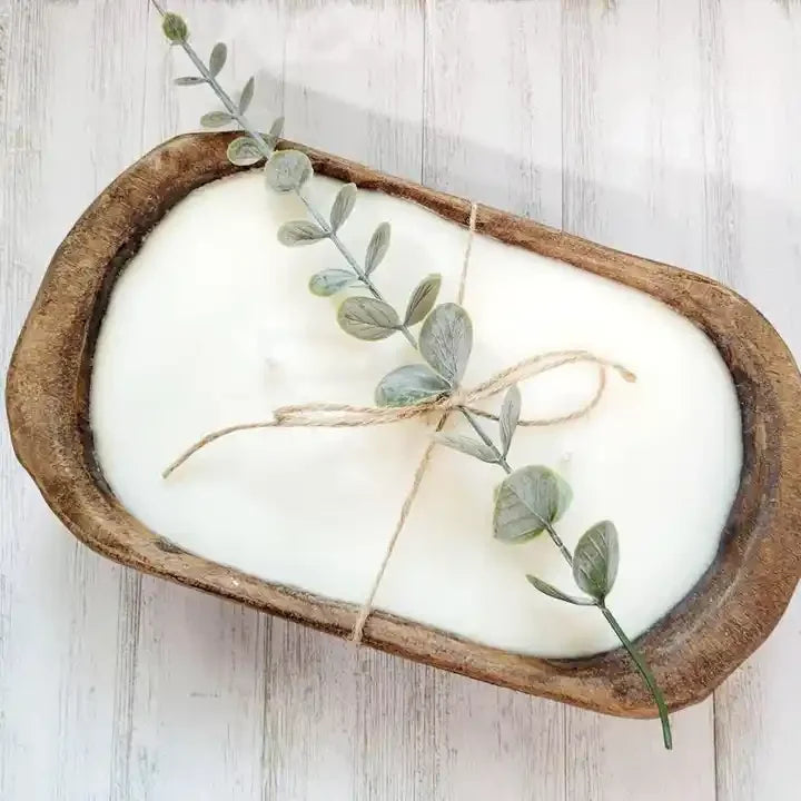 Rustic Farmhouse Wooden Bowl Candle - STripleB