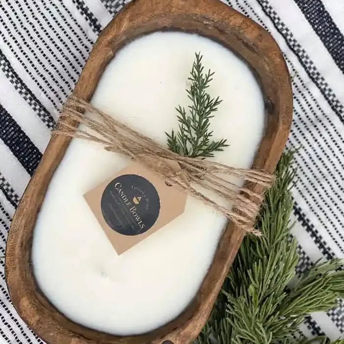 Rustic Farmhouse Wooden Bowl Candle - STripleB