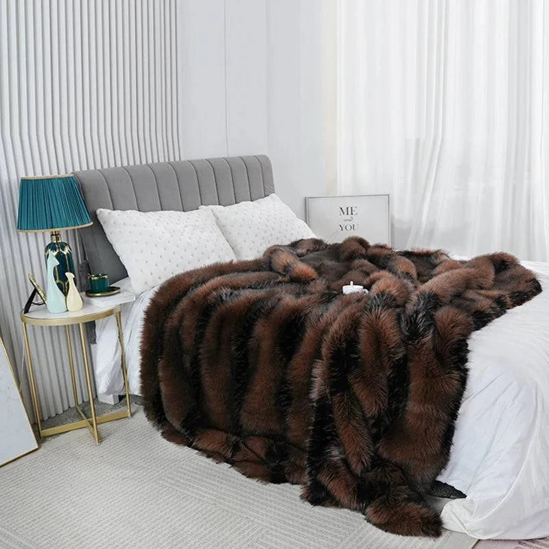 Luxury Faux Fur Winter Warm Blanket - Sofa Throw - STripleB 