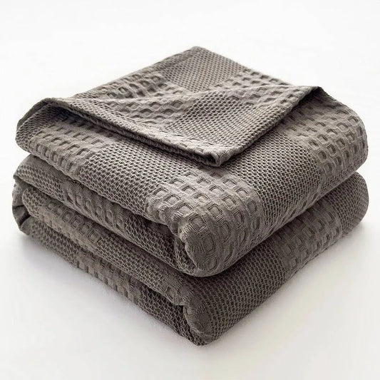 100% Cotton Waffle Throw Blanket - STripleB 