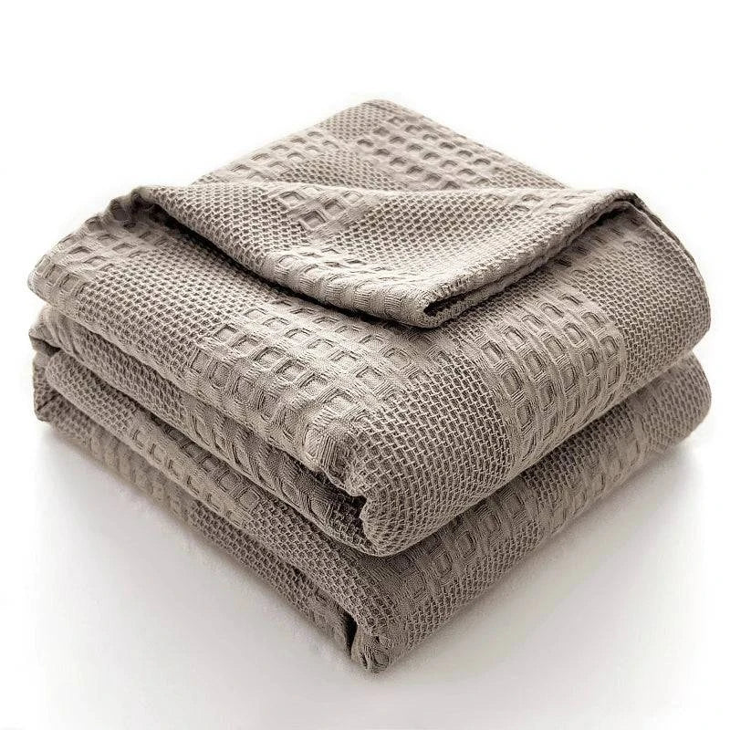 100% Cotton Waffle Throw Blanket - STripleB 