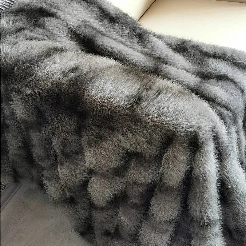 Ultra Soft Faux Fur Blanket - Double Layer Plush Throw for Sofa or Bed - STripleB 