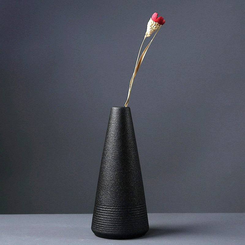 Black Ceramic Vase - STripleB 