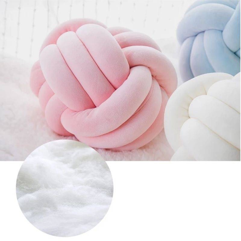 Soft Round Handmade Knotted Ball Sofa Pillow - STripleB 