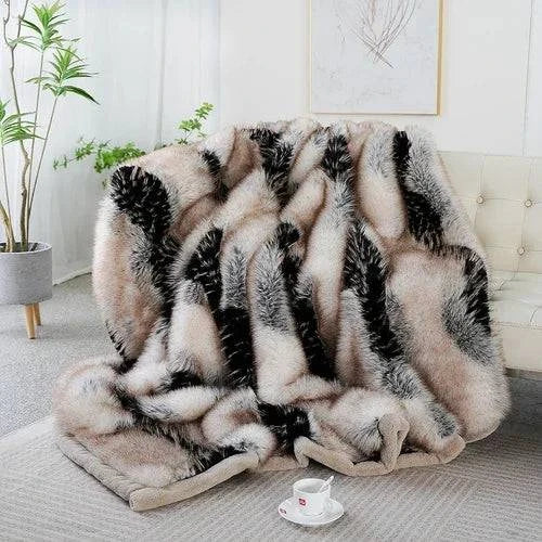 Luxury Faux Fur Winter Warm Blanket - Sofa Throw - STripleB 