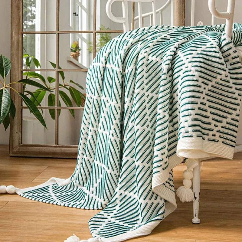 Light Summer Throw Blanket Knit - STripleB 