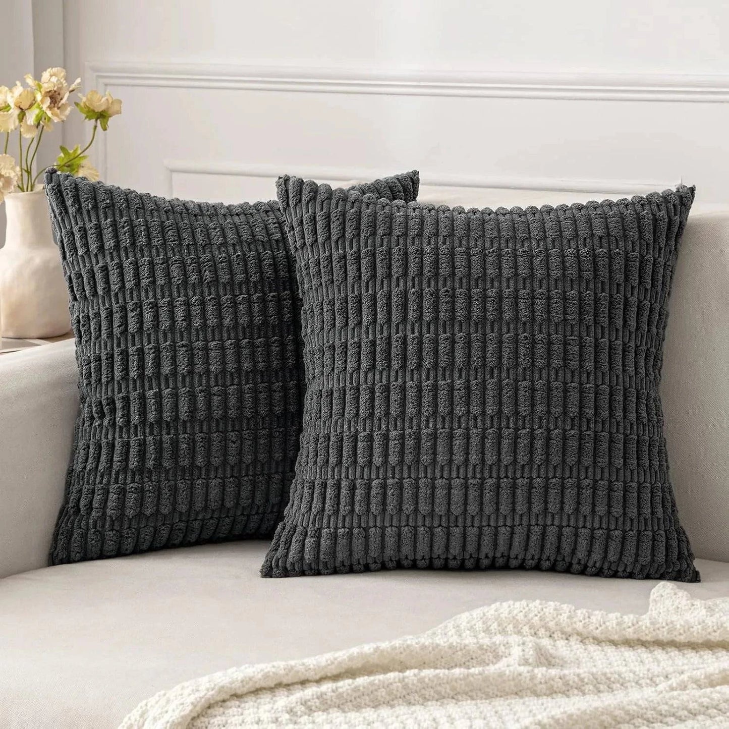 Soft Corduroy Decorative Throw Pillow Covers - STripleB 