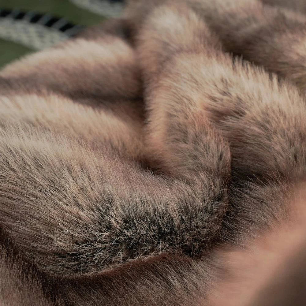 Luxury Faux Fur Blanket - High-End Fox Fur Bed & Sofa Throw - STripleB 