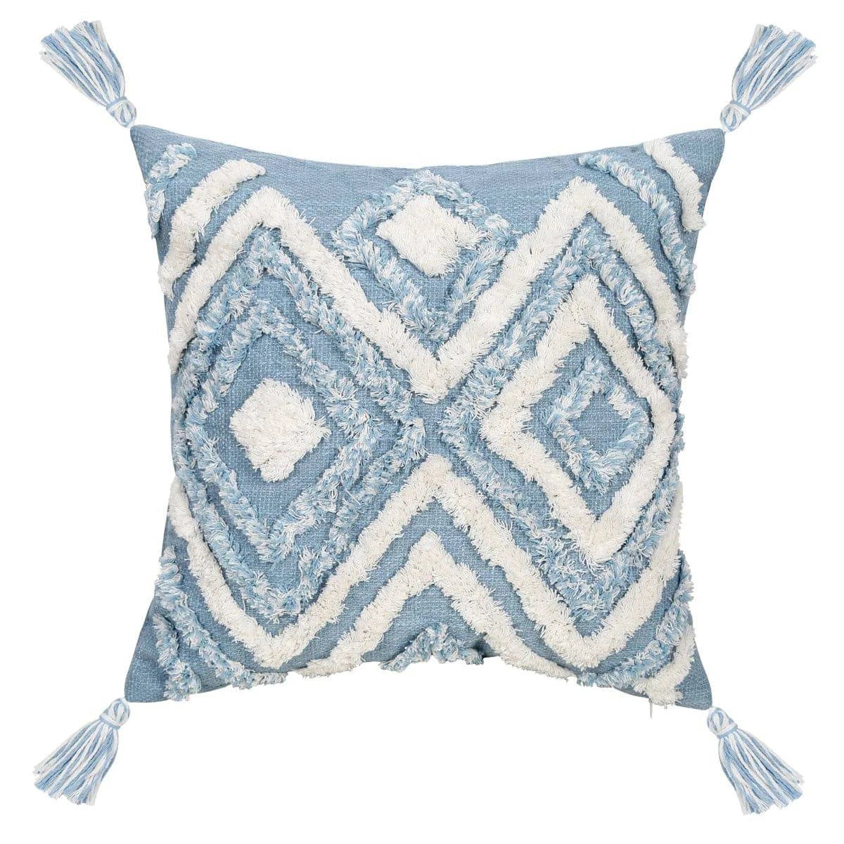 Blue Tufted Cushions - Geometric Pattern, Decorative Pillows - STripleB 