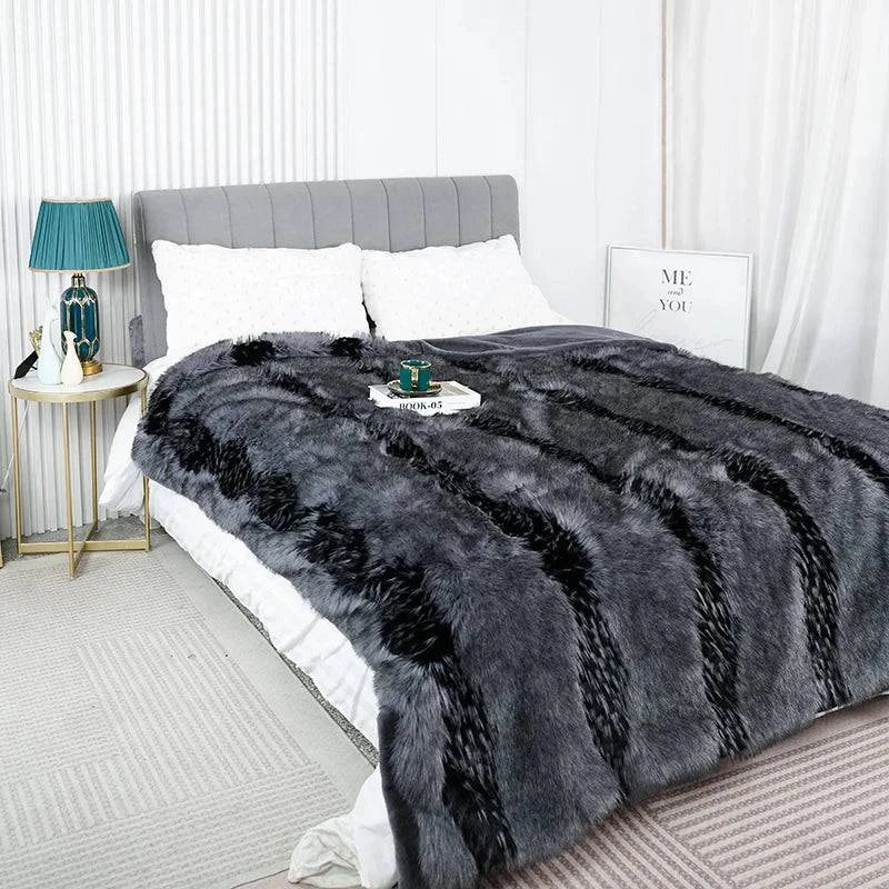 Luxury Faux Fur Winter Warm Blanket - Sofa Throw - STripleB 