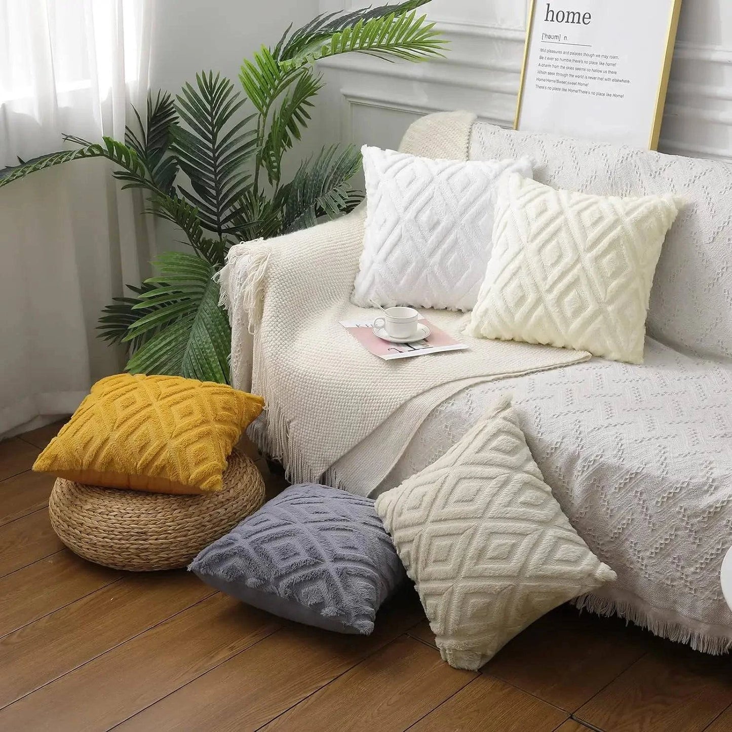 Soft Faux Fur Throw Pillow Covers - STripleB 