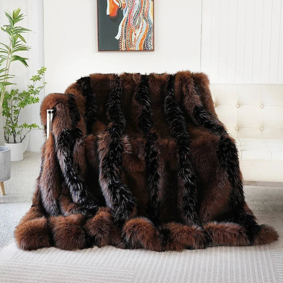 Luxury Faux Fur Winter Warm Blanket - Sofa Throw - STripleB 