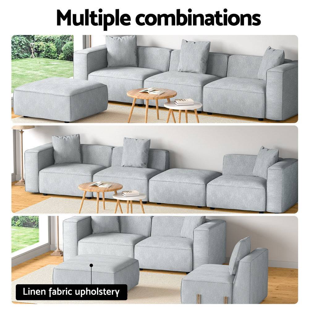 4-Seater Sofa - Grey - STripleB 