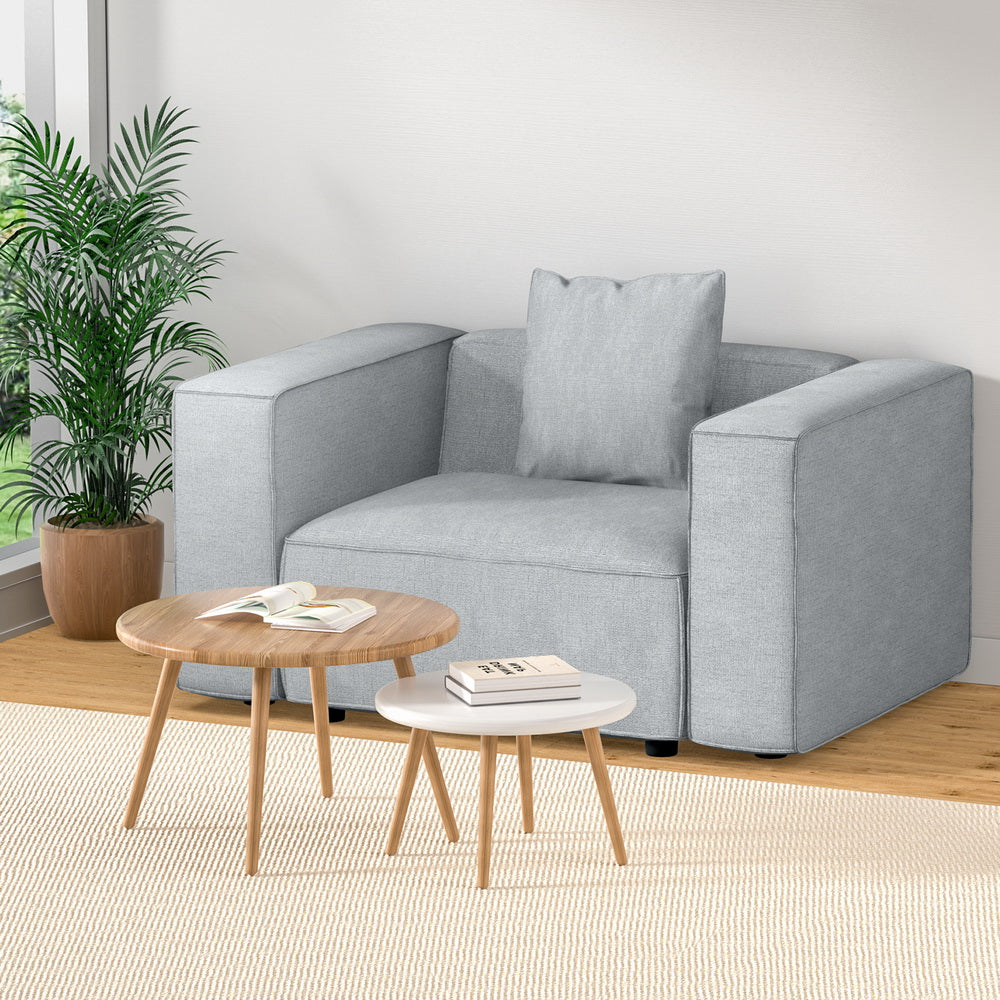 Armchair - Sofa Seat - Grey - front view | STripleB 