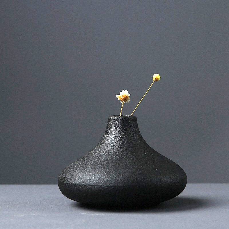 Black Ceramic Vase - STripleB 