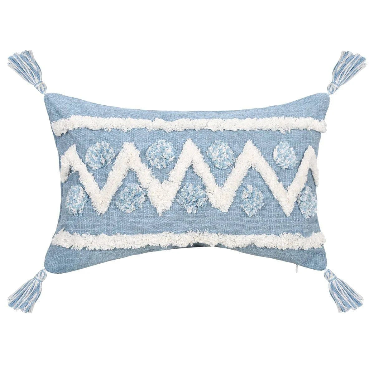 Blue Tufted Cushions - Geometric Pattern, Decorative Pillows - STripleB 