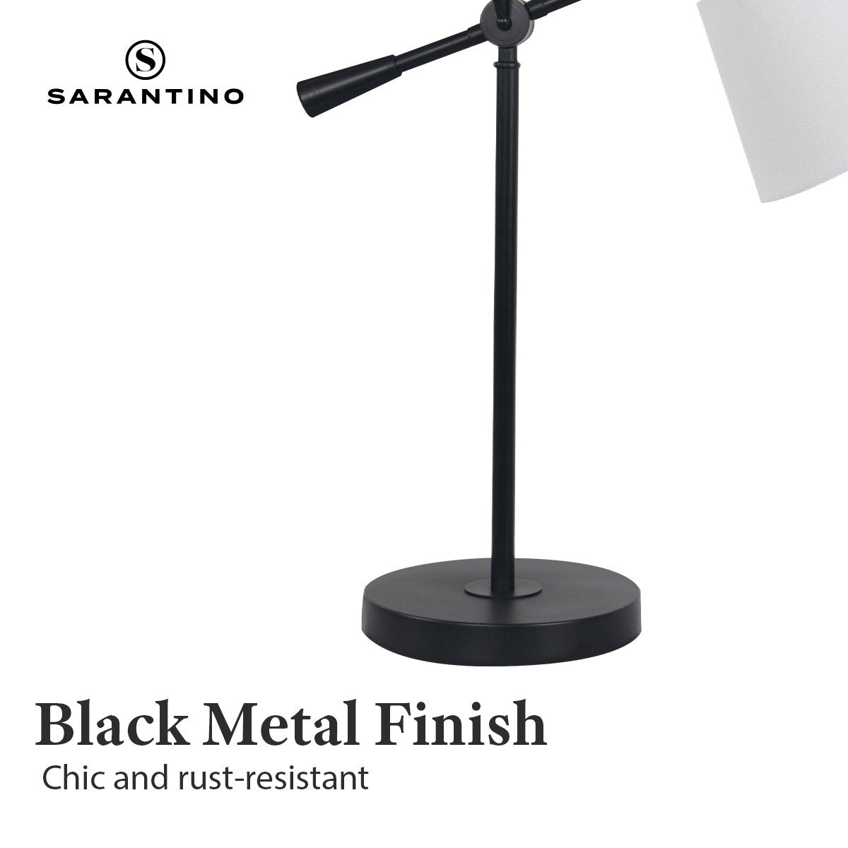 Sarantino Adjustable Metal Table Lamp In Black - STripleB 