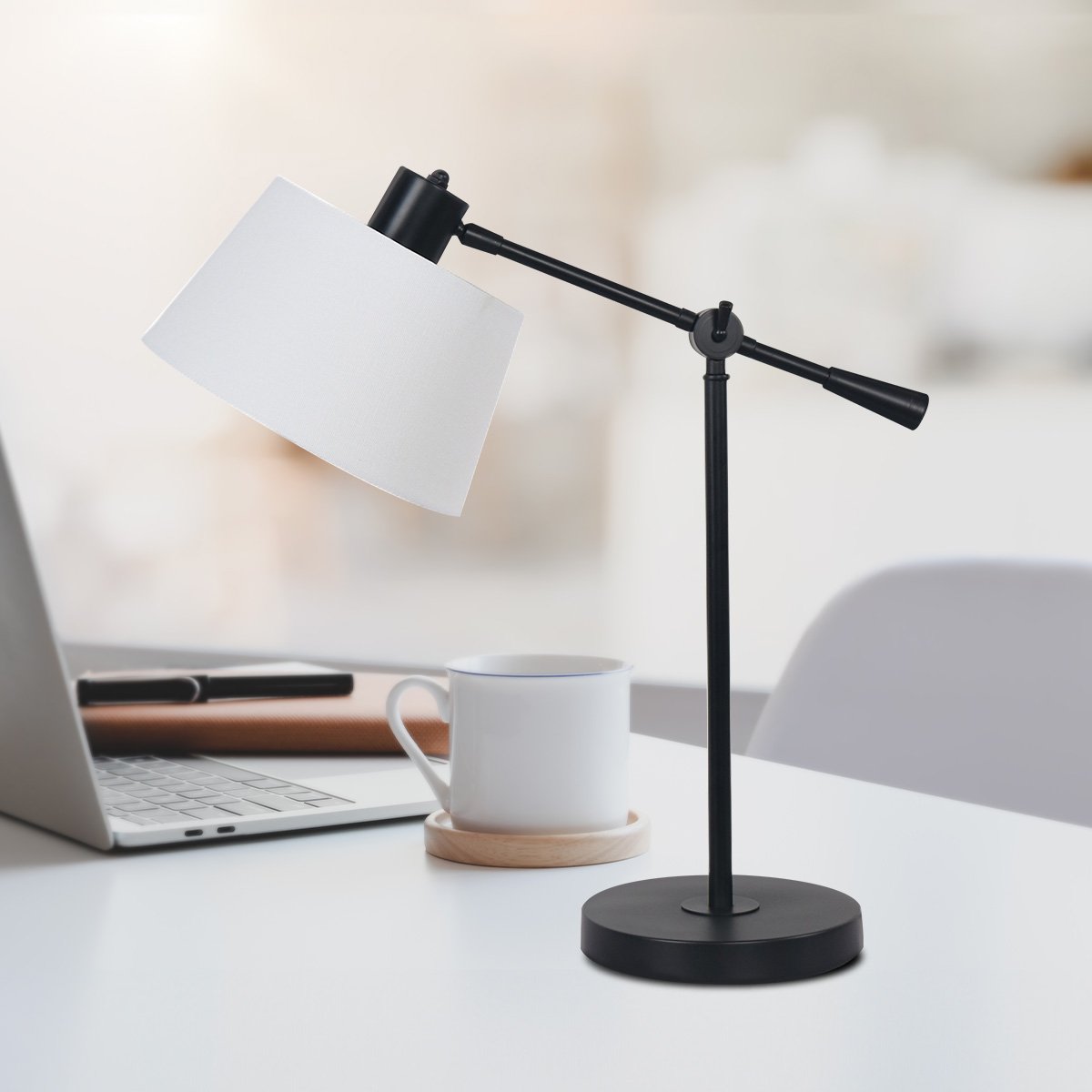 Sarantino Adjustable Metal Table Lamp In Black - STripleB 