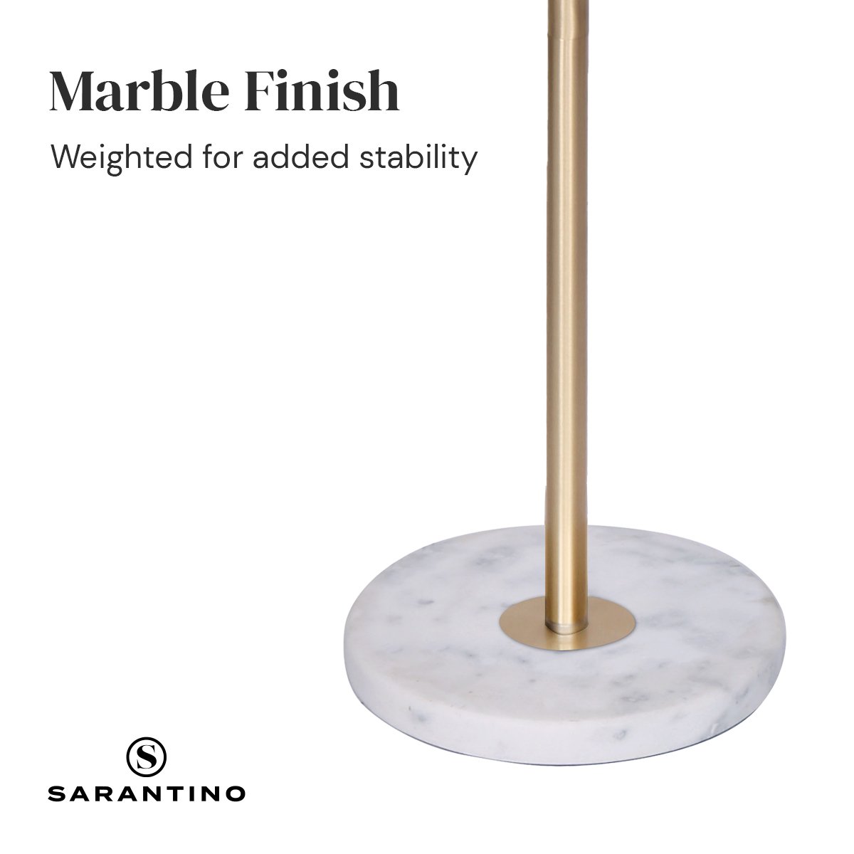 Sarantino Marble & Metal End Table Top Floor Lamp - STripleB 