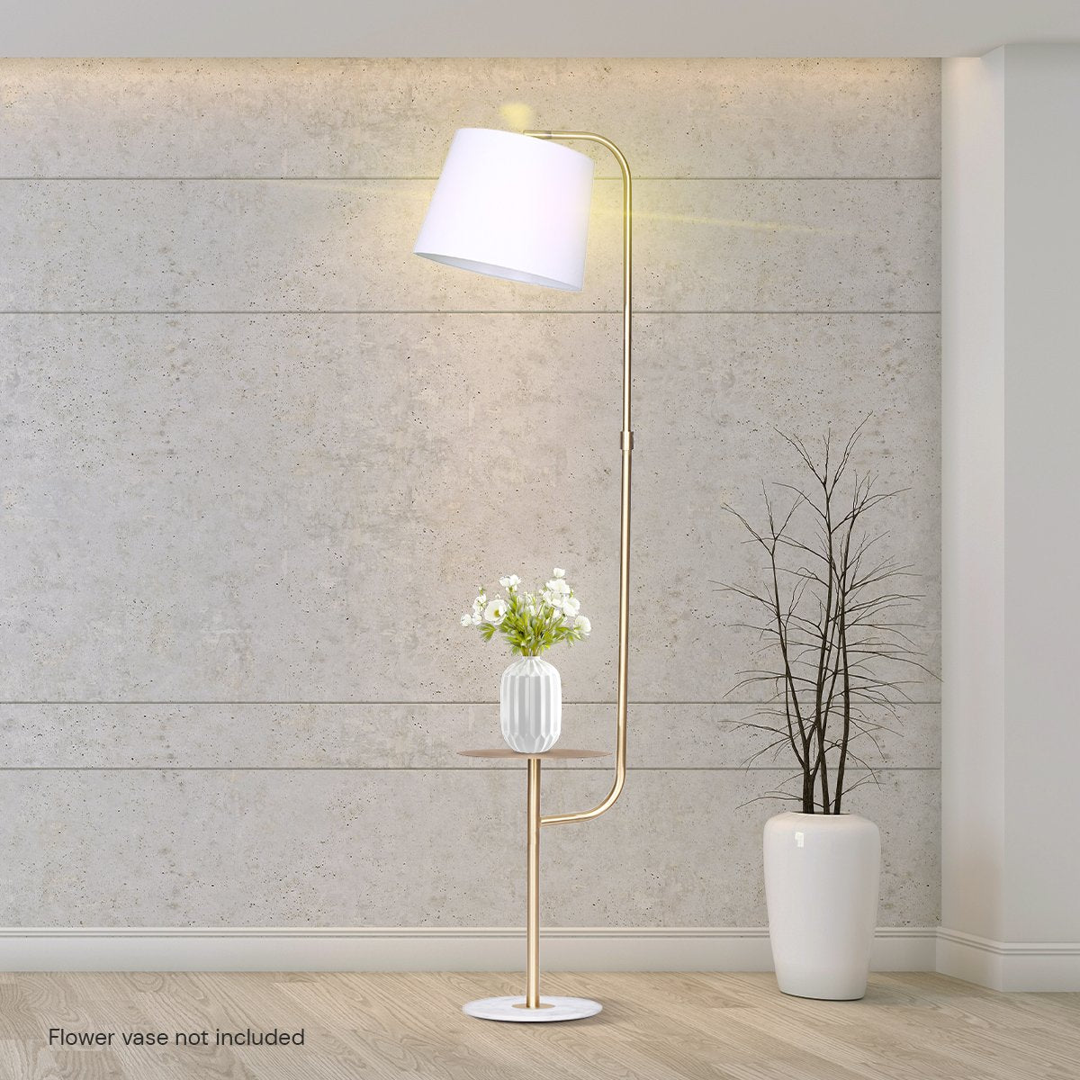 Sarantino Marble & Metal End Table Top Floor Lamp - STripleB 