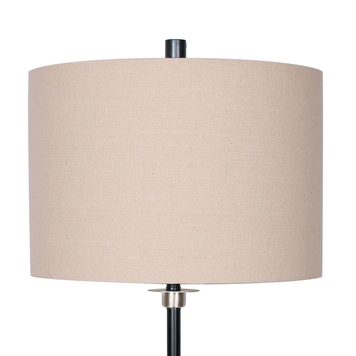 Sarantino Metal Table Lamp with Linen Drum Shade - STripleB 