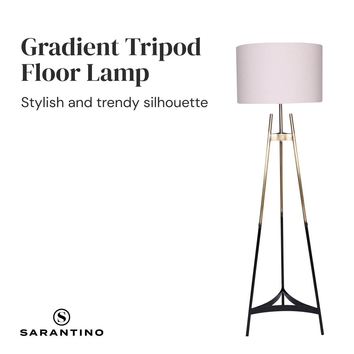 Sarantino Metal Tripod Electric Floor Lamp Gradient Finish - STripleB 