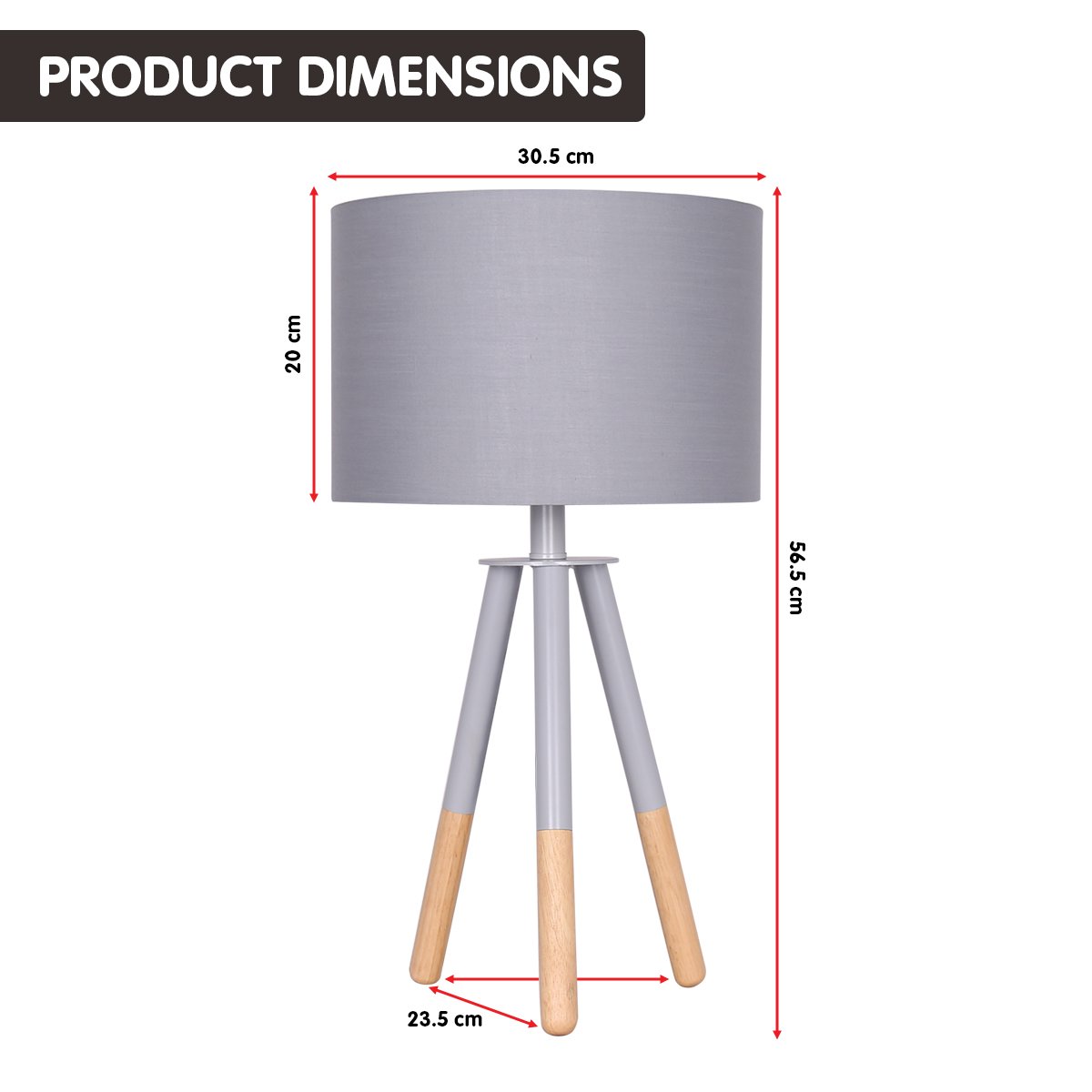 Sarantino Tripod Desk Lamp in Metal and Wood Nordic Minimalist Light - STripleB