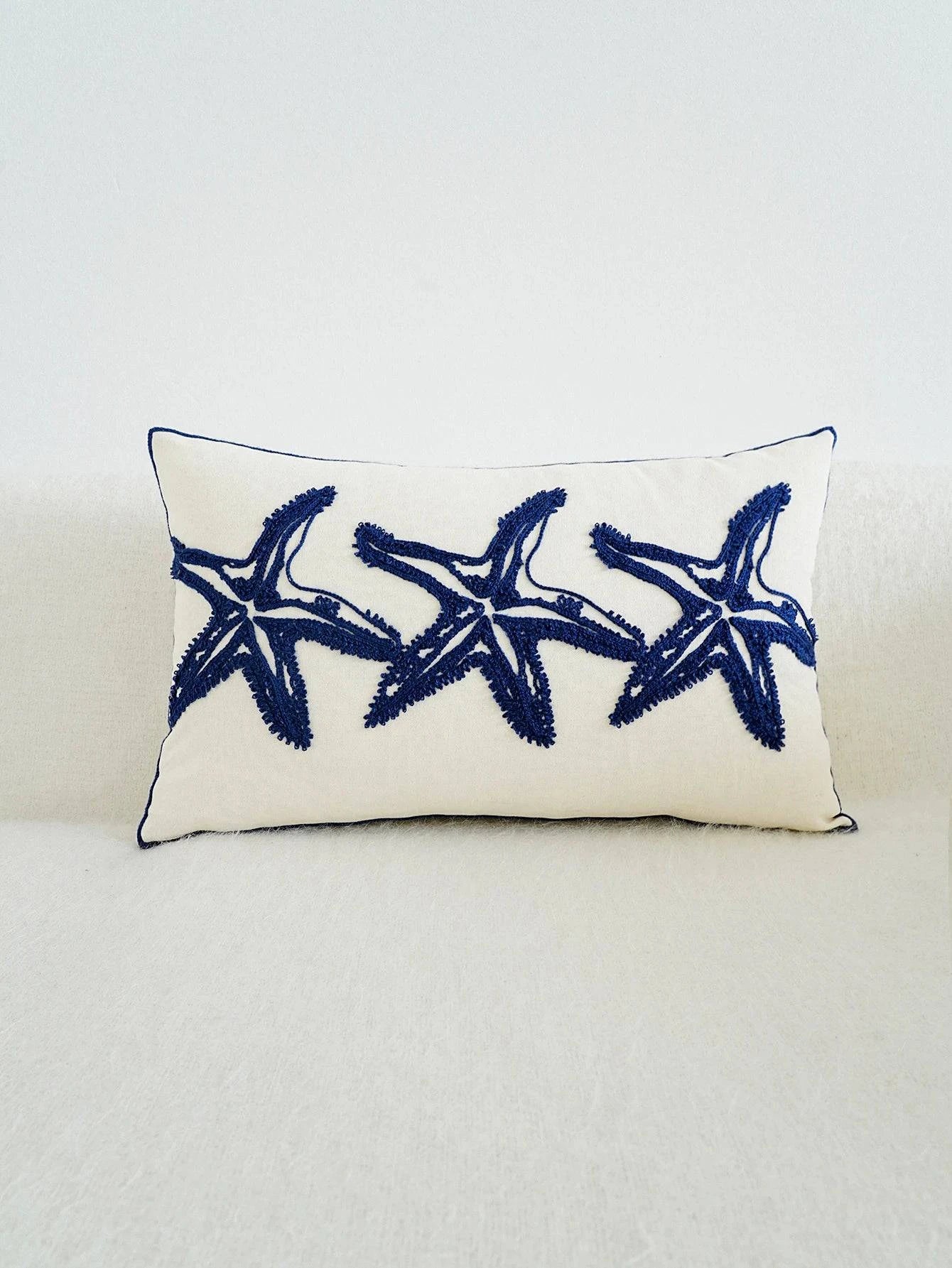 Modern Starfish Embroidered Pillow Covers - STripleB 