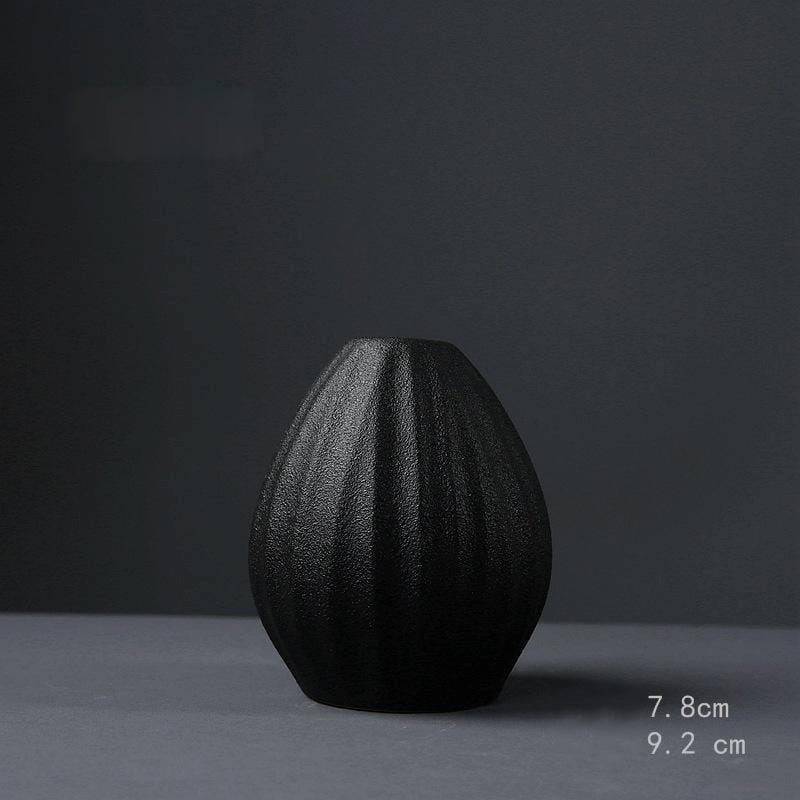 Black Ceramic Vase - STripleB 