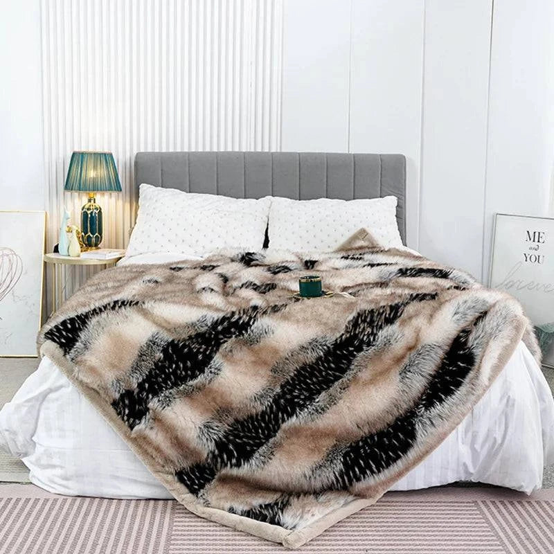 Luxury Faux Fur Winter Warm Blanket - Sofa Throw - STripleB 