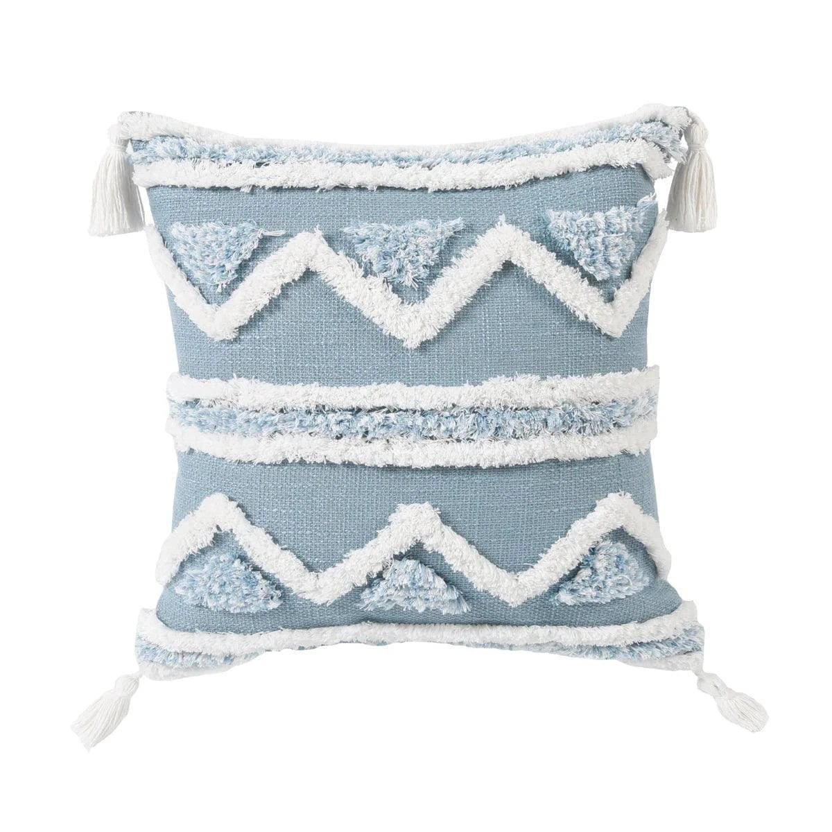 Blue Tufted Cushions - Geometric Pattern, Decorative Pillows - STripleB 