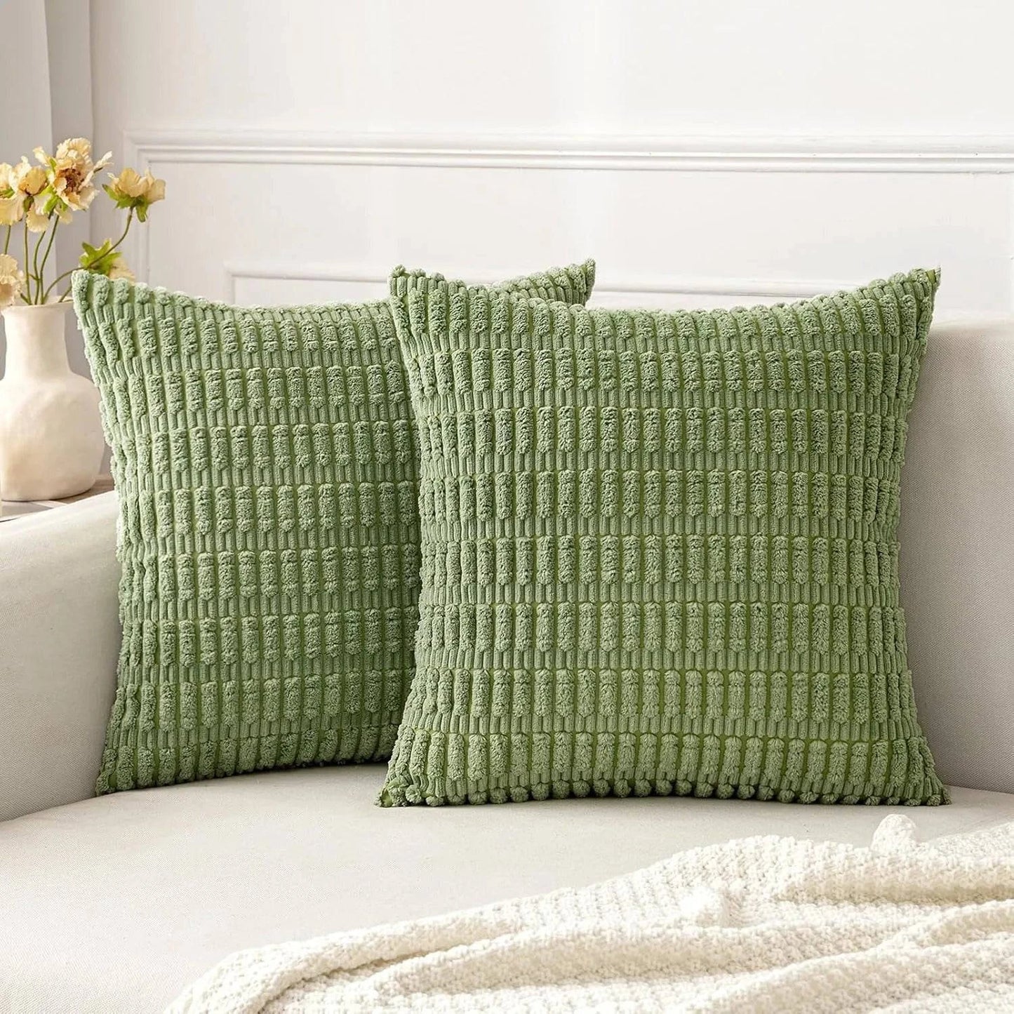 Soft Corduroy Decorative Throw Pillow Covers - STripleB 