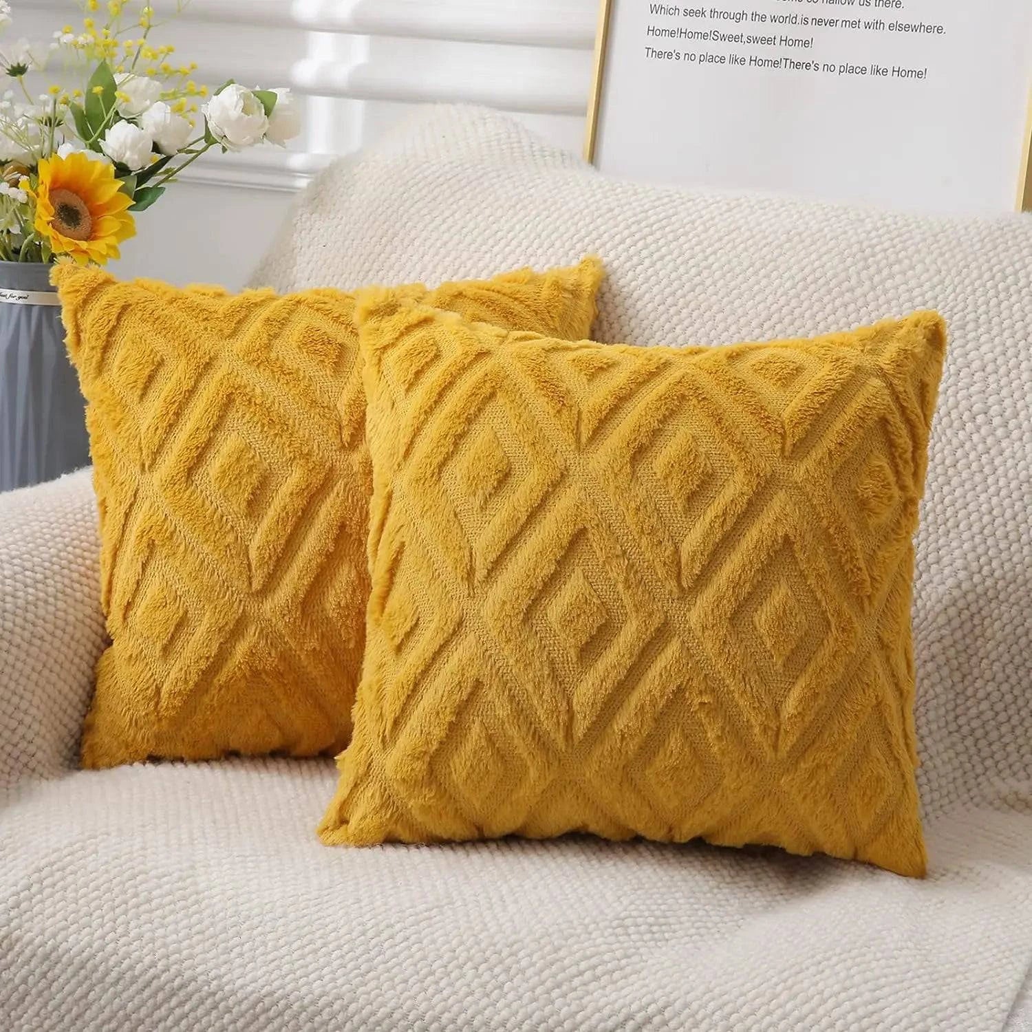 Soft Faux Fur Throw Pillow Covers - STripleB 