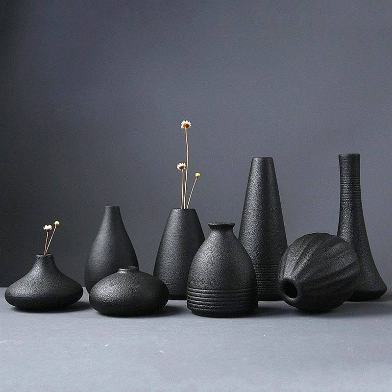 Black Ceramic Vase - STripleB 