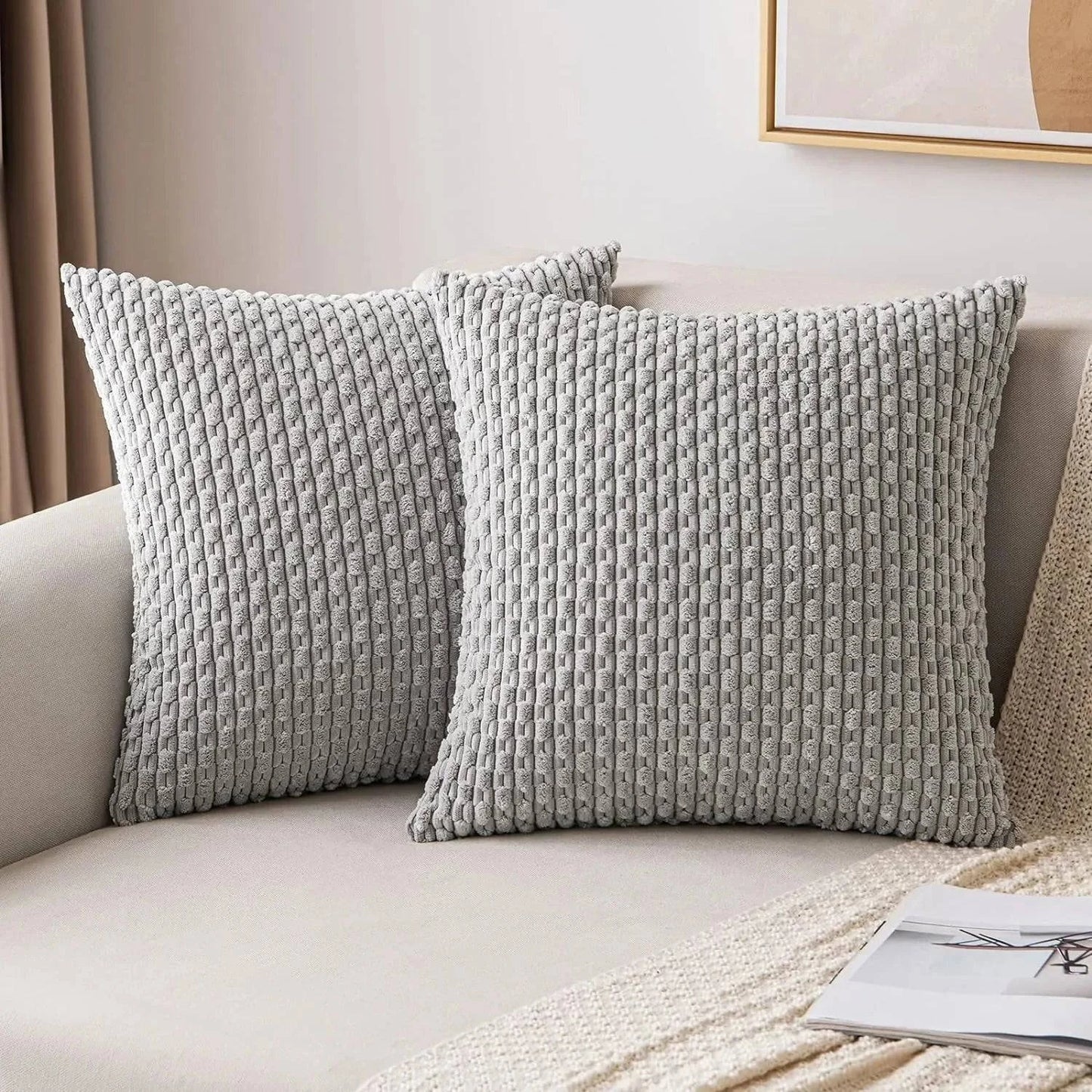 Corduroy Throw Pillow Covers - STripleB 