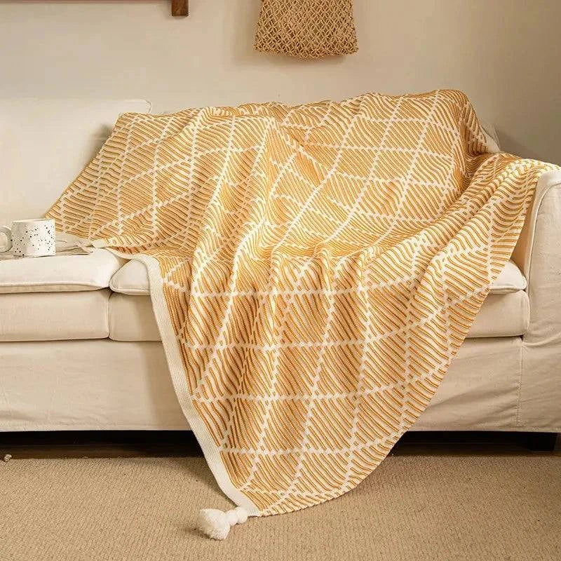 Light Summer Throw Blanket Knit - STripleB 