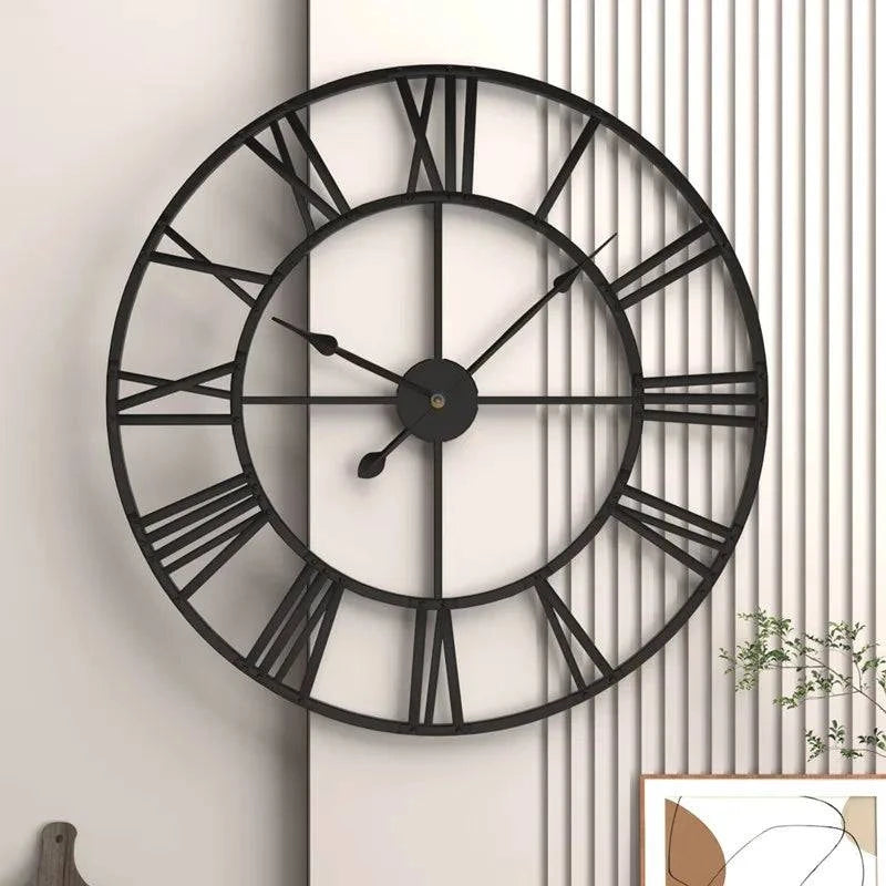 Wall Clocks - Roman Numerals Retro Round Metal Iron - STripleB 