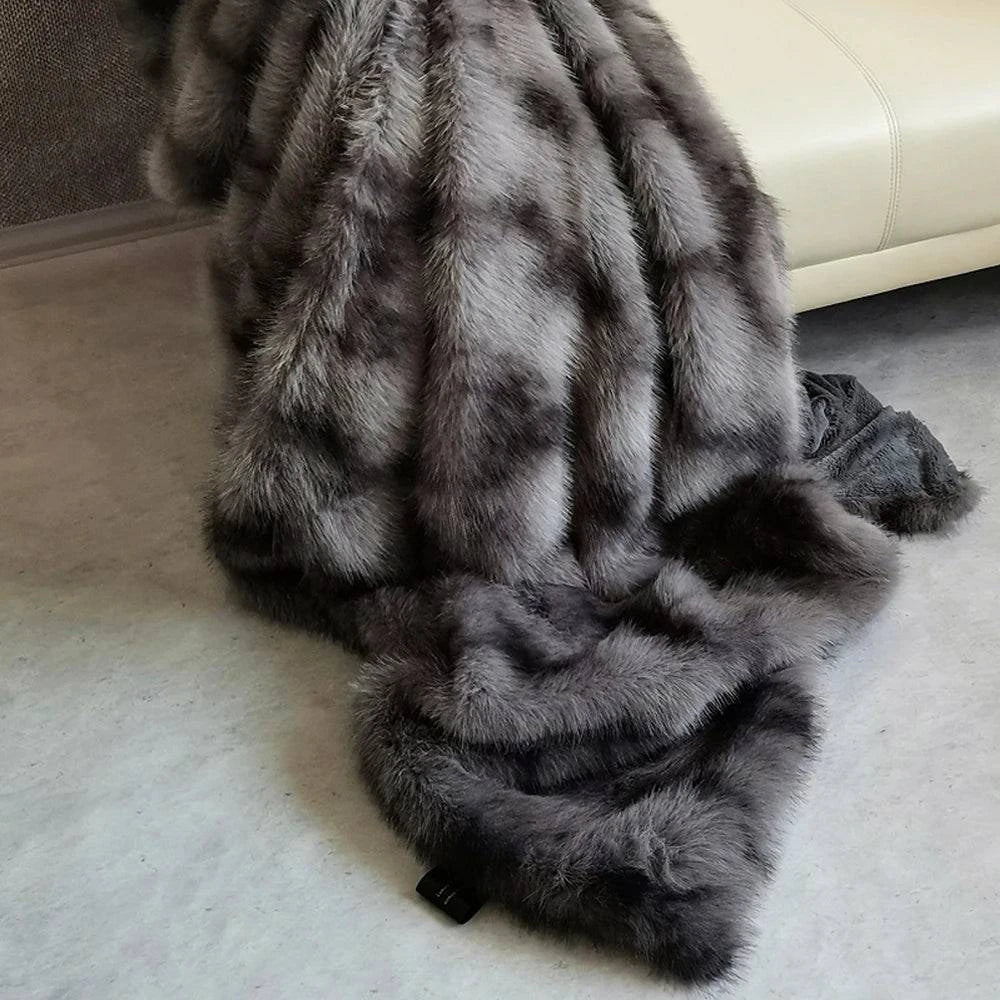 Ultra Soft Faux Fur Blanket - Double Layer Plush Throw for Sofa or Bed - STripleB 