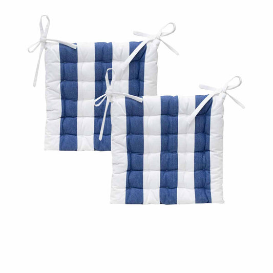 Set of 2 Outdoor - 100% Cotton Chair Pads - 40 x 40 cm  - STripleB