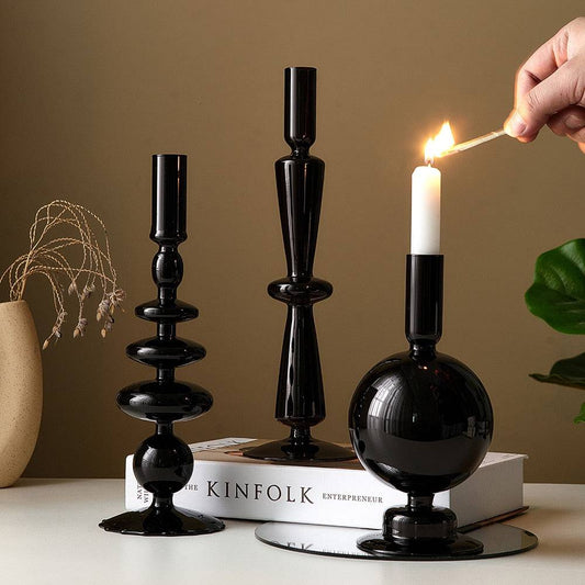 Retro Glass Candle Holders - STripleB 