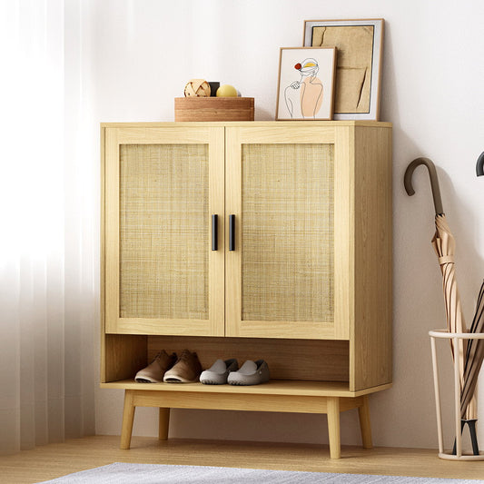 Shoe Rack Cabinet - Rattan - 5-tier - STripleB